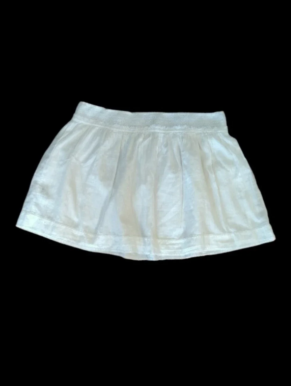 AEO‎ 2010 Delicate Embroidered Y2K SoftGirl Cotton Mini Skirt Large Pull On